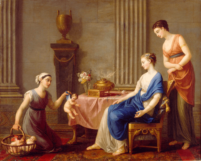 The figures in neoclassical paintings were largely